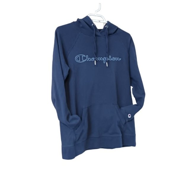 Women's Champion Blue Pull Over Long Sleeve Hoodie Size M - Picture 2 of 8